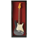 Guitar Display Case/ Solid Hardwood Strat/gibson Black With Red Felt Background New. Price: $171.95.