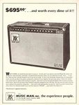 Vtg 1970S Music Man 212-HD Magazine Print Ad Guitar Combo Amplifier Pinup Page. Price: $7.99.