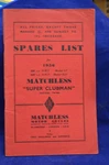 Original 1956 Matchless Super Clubman G9 G11 Parts Catalog Spares List Used. Price: $19.50.