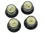 Dopro Set Of 4 Lp Guitar Reflector Knobs Black With Gold Cap Top Hat Fo... New. Price: $20.83.