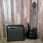 Line Spider V 60 Electric Bass Guitar Black 4-STRING W/ Amplifier Used. Price: $250.00.
