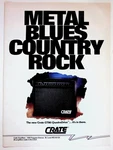 Crate GT80 Quadradrive Amplifier Magazine Vintage 1990S Guitar Print Used. Price: $13.50.