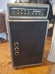 Vintage Plush Tuck Roll P1000S Tube Amplifier Combo Head & Cabinet, Works Used. Price: $1399.95.