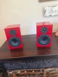 Pro-ject Box 5 Hi-fi Stereo Bookshelf Speakers Pair Gloss Red Open. Price: $299.00.