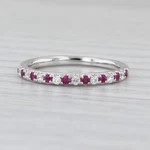 0.30CTW Ruby Diamond Wedding Band 14K White Gold Stackable Ring Size 5 Pre-owned. Price: $549.99.