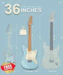 Aklot 36" Frostsky Blue 3/4 Size Kids Electric Guitar Kit 10W Amp New. Price: $219.99.
